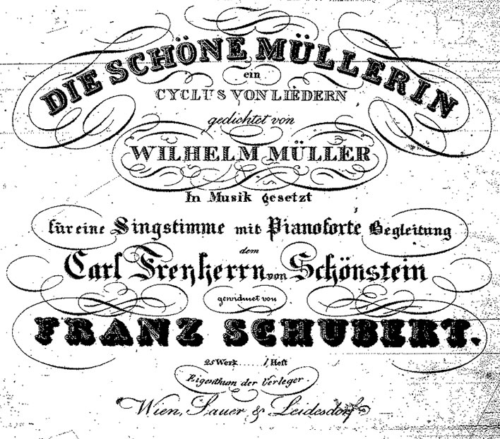 Die schöne Müllerin, Score title page,1st edition, 1824