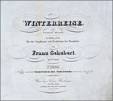 Winterreise, first edition, publisher Haslinger, Vienna, 1828, title page