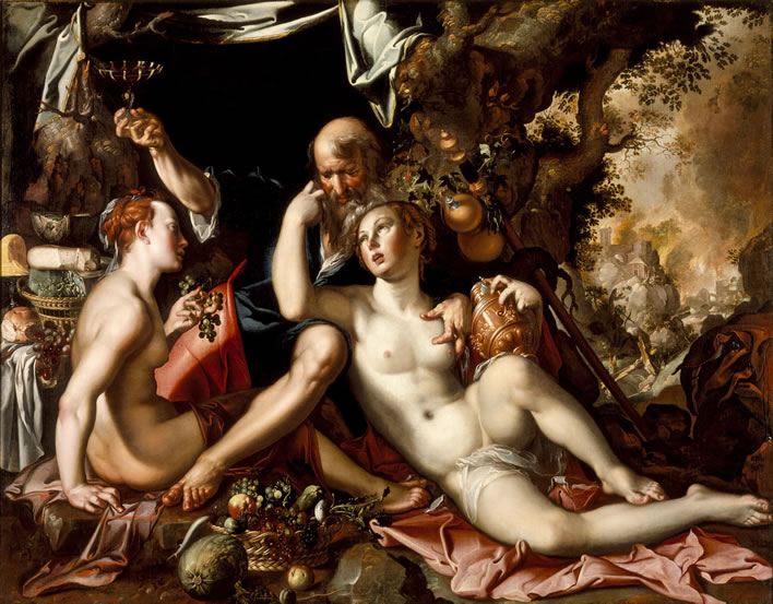 Joachim Wtewael, Lot and his Daughters, c. 1600