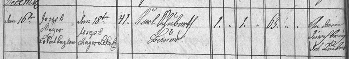 Death register entry Carl Schubert