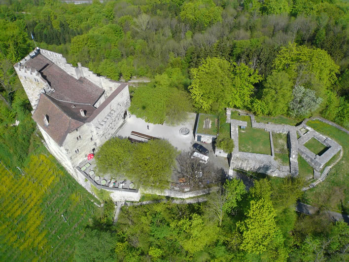 Habsburg Castle, aerial view