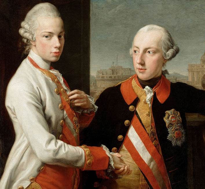 Pompeo Batoni: Joseph II and Pietro Leopoldo, 1769 - eyelines