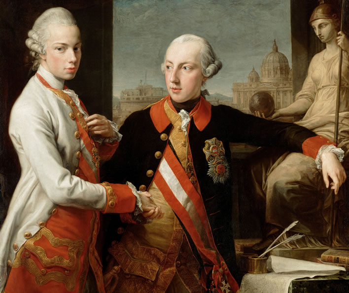 Pompeo Batoni: Joseph II and Pietro Leopoldo, 1769 - components