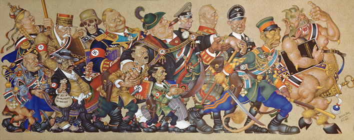 Arthur Szyk (1894-1951), 'Satan Leads the Ball'