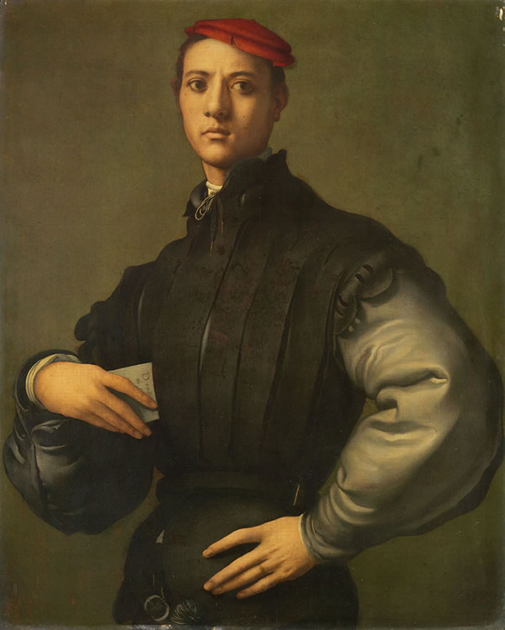 Jacopo Pontormo, A young man in black, c. 1530