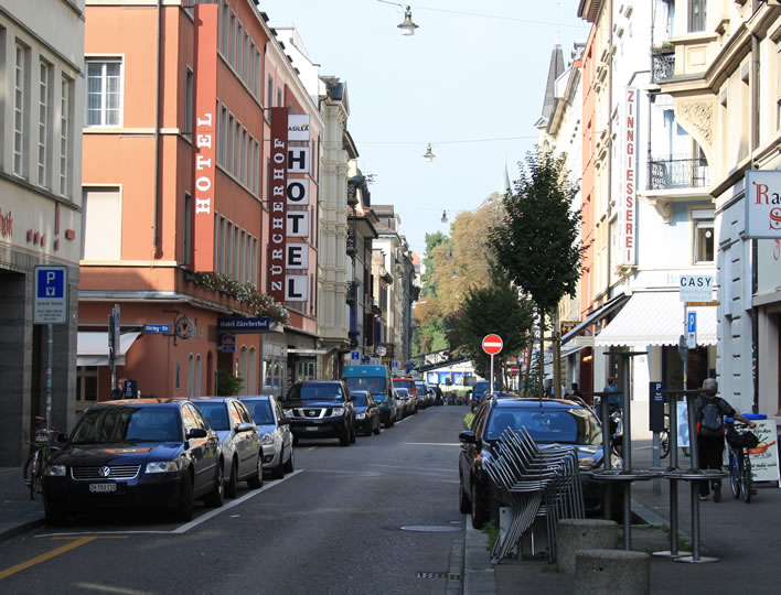 The modern Zähringerstrasse in Zurich