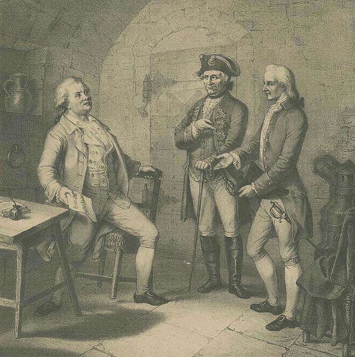 When Schubart met Schiller: lithograph from 1859 by Bonaventura Weiß