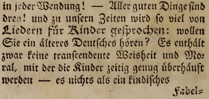 Herder, Johann Gottfried. 'Auszug aus einem Briefwechsel über Ossian und die Lieder alter Völker' 1773 p1