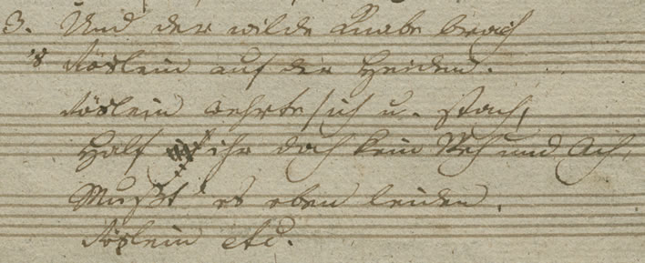 Franz Schubert's manuscript version of verse 3 of Heidenröslein