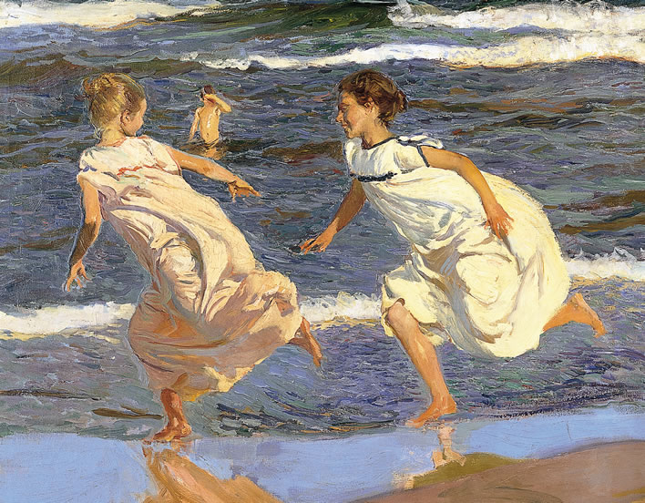 Joaquín Sorolla (1863-1923), 'Corriendo por la playa' (detail), 1908.