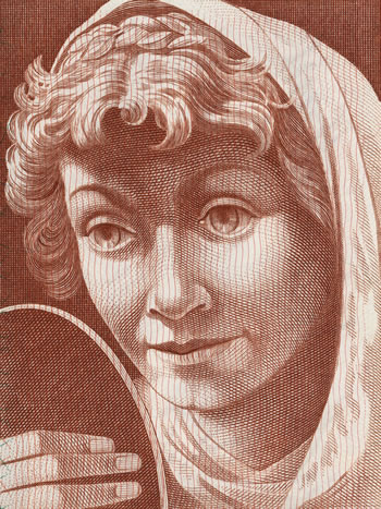 Pierre Gauchat Swiss series 5 banknote designs: 500fr Fount of Youth (detail) A295.303_recto_1_350x467