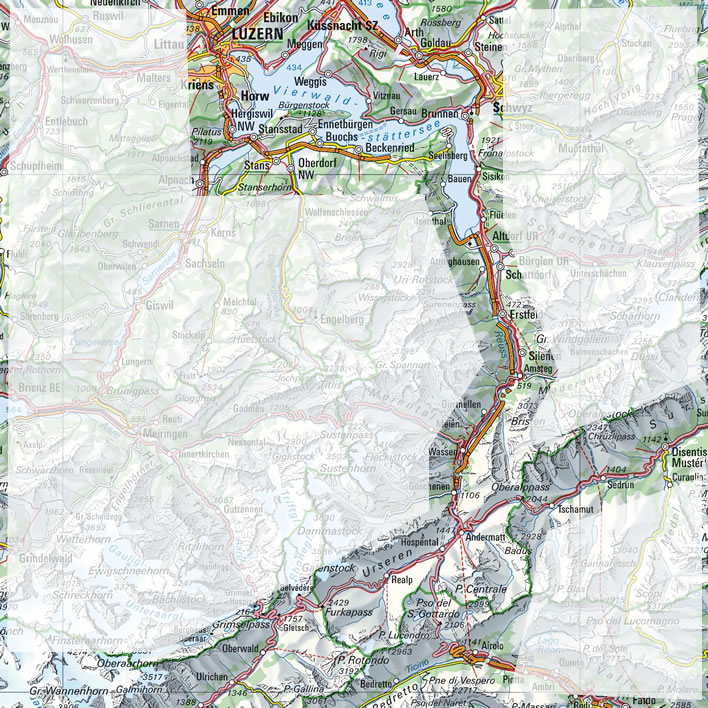 The Gotthard Pass region in Switzerland