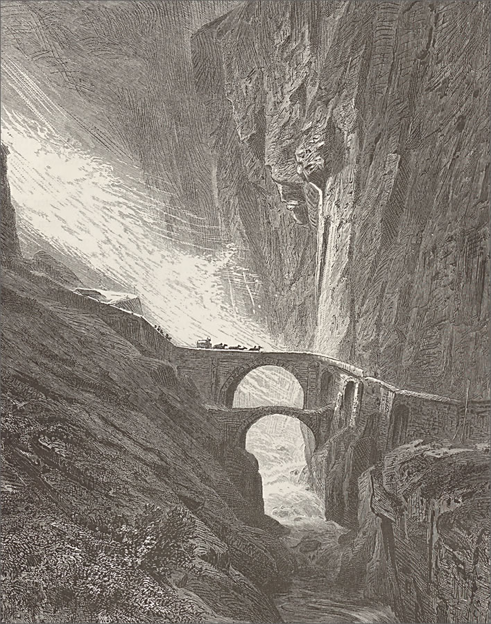 Ernst Heyn (1841-1894), Die Teufelsbrücke auf der Gotthardstrasse