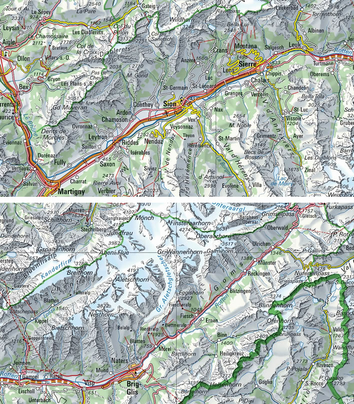 The valley of the Rhône running through Wallis