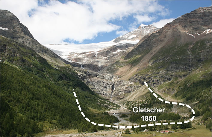 The Palü glacier in Val Poschiavo, Graubünden