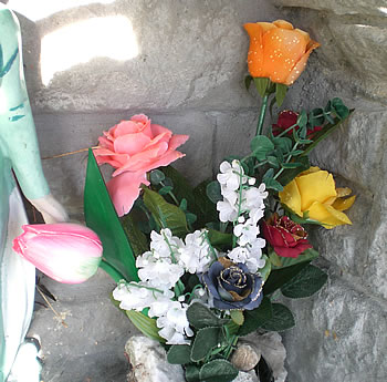 The shrine to St Barbara in close-up (detail)