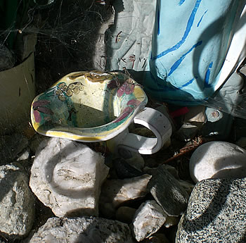 The shrine to St Barbara in close-up (detail)