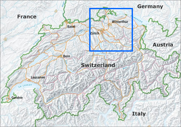 European locator map for Meinrad's biography.