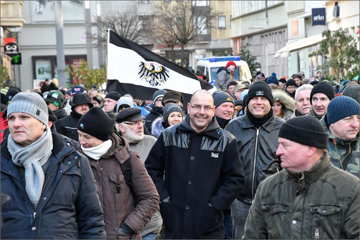 The 'Zukunft Heimat' demo in Cottbus on 24 February 2018.