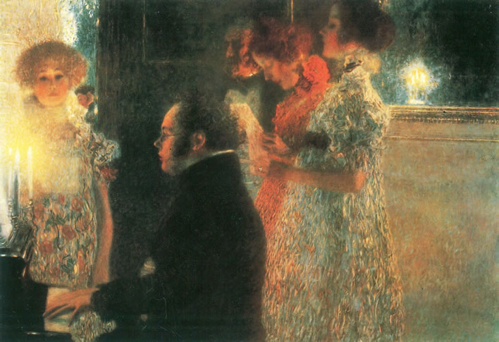 Gustav Klimt, Schubert am Klavier, 1898 (destroyed 1945)