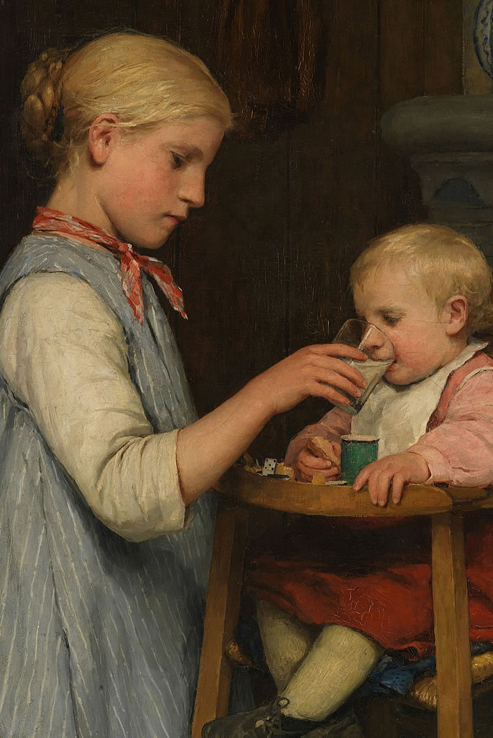 Albert Anker, Das kleine Muetterchen, c. 1888