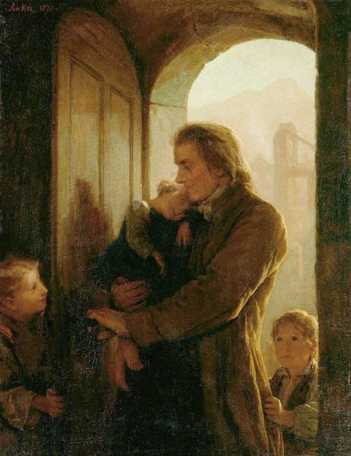 Heinrich Pestalozzi und die Waisenkinder in Stans