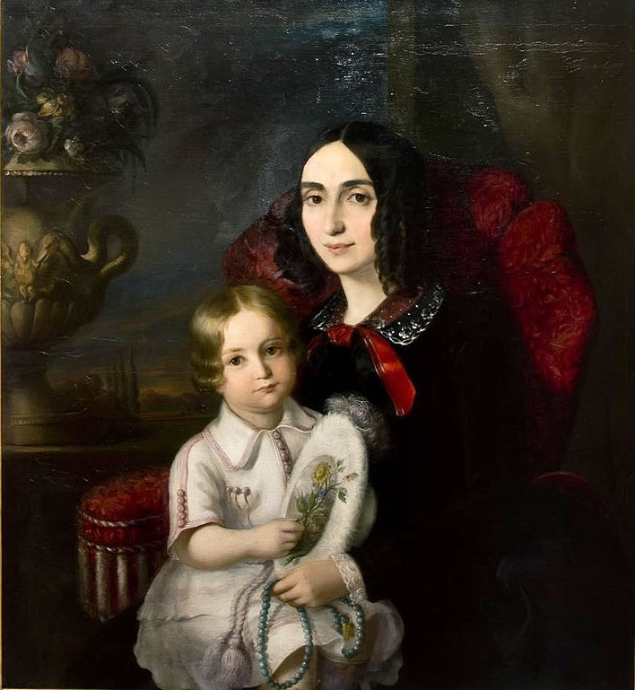 Anica Manu cu copilul (Anica Manu with daughter Elena), 1848.