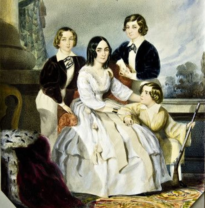 Anica Manu cu copii (Anica Manu with sons), 1846.