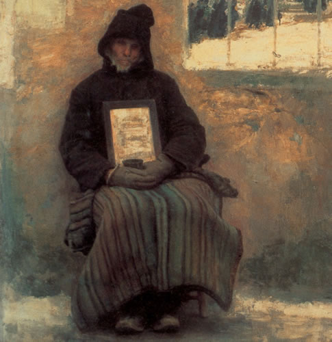 Émile Friant, La Toussaint, detail: beggar