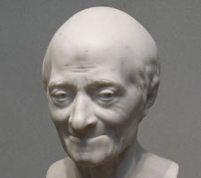 Bust of Voltaire at 83 (1778), by Jean-Antoine Houdon at the National Gallery in Washington, DC.