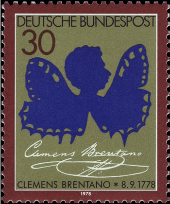Clemens Brentano postage stamp, Deutsche Bundespost 1978