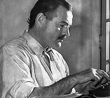 Ernest Hemingway, man at work.