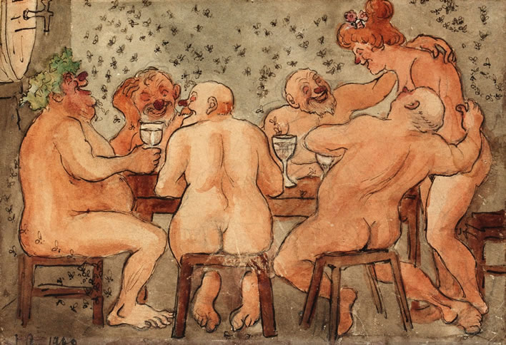 Ivar Arosenius (1878-1909), 'Backusfest', (1890)