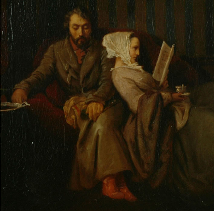 Ernst Benedikt Kietz, Heinrich Heine und seine Frau Mathilde, 1851