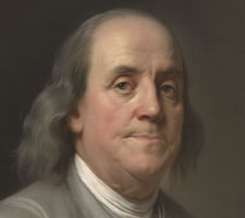 Benjamin Franklin (1706-1790) [detail] by Joseph Duplessis (1725–1802), c. 1785