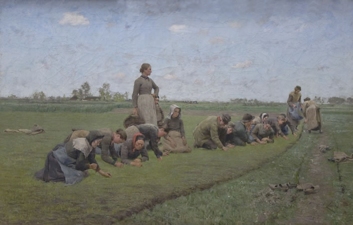 Emile Claus, Vlaswieden in Vlaanderen, 1887