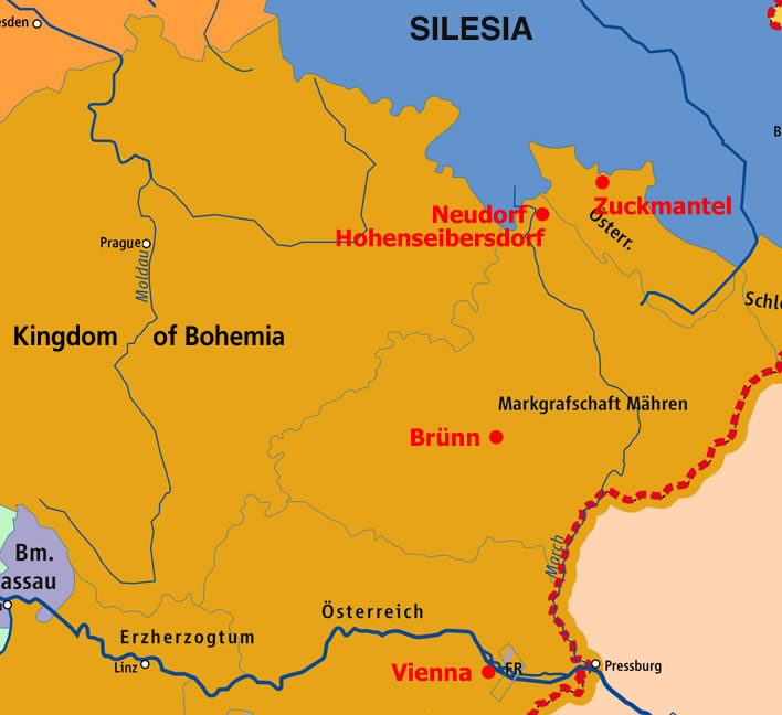 The locations of the Schubert/Vietz ancestry.