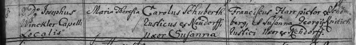 Birth register entry Maria Theresia (3) Schubert