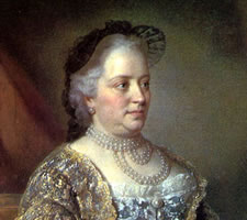 Empress Maria Theresia, 1762, by Jean-Étienne Liotard (1702–1789), detail.