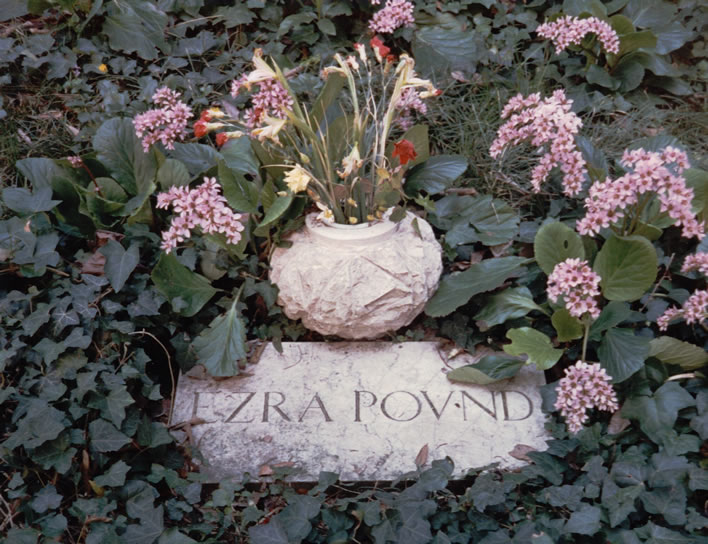 Ezra Pound's grave in the cemetary of Isola di San Michele in Venice.