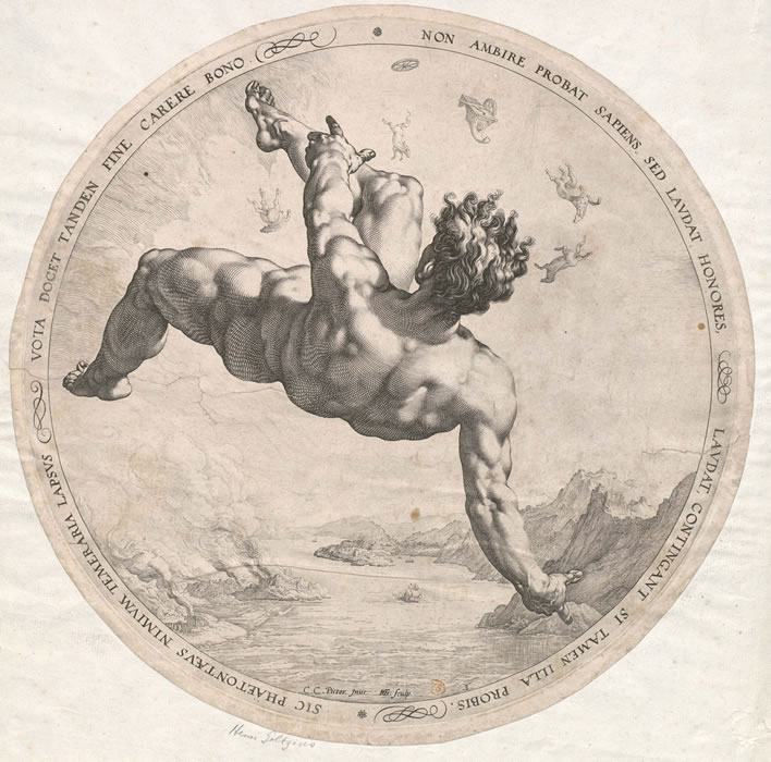 Hendrick Goltzius (1558-1617), 'Phaethon Falling', 1588