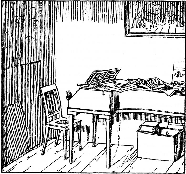 Moritz von Schwind: Schubert's room in Wipplinger Strasse, 1821