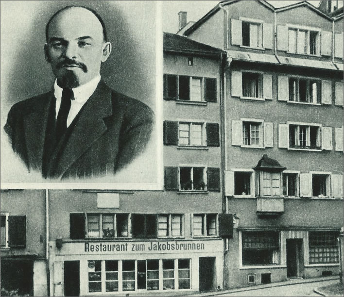 A postcard of Lenin and Spiegelgasse 14 produced in Moscow in 1965.