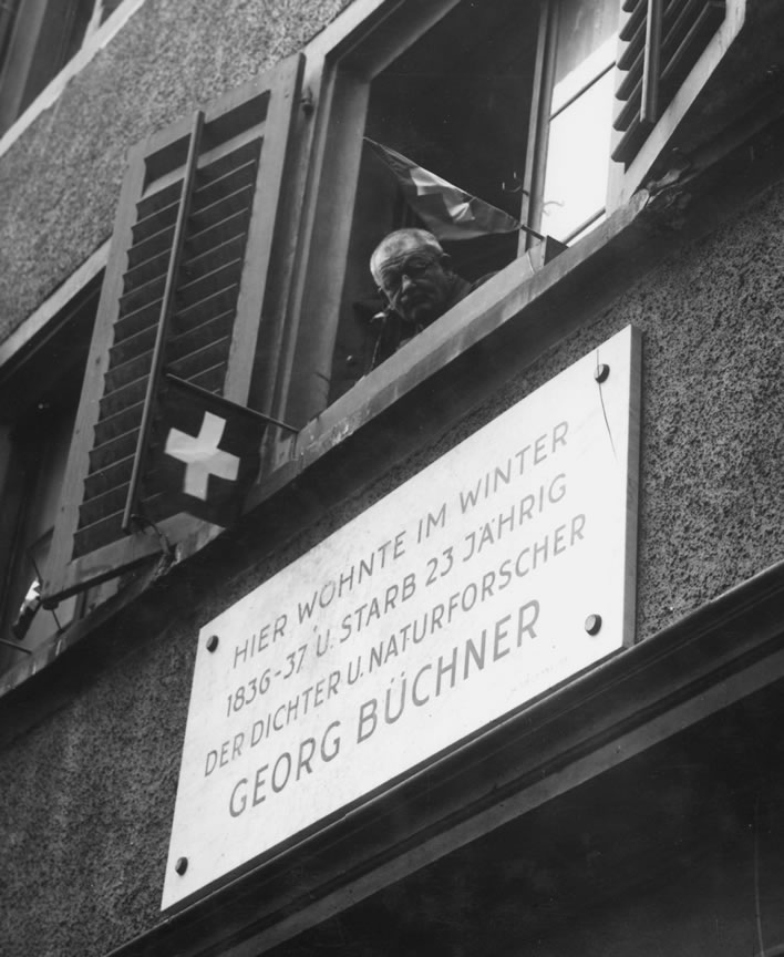 Georg Büchners memorial plaque on Spiegelgasse 12 in 1940
