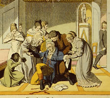 The murder of August Friedrich Ferdinand von Kotzebue in 1819 by the student Karl Ludwig Sand.