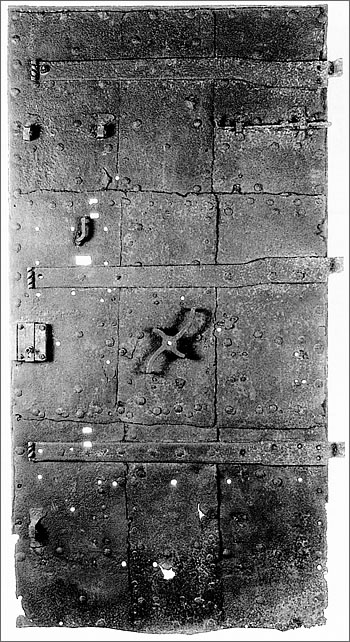 Schubart's view of the door in his dungeon cell.