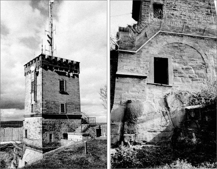 Two photos of the 'Schubart Tower' in modern times.
