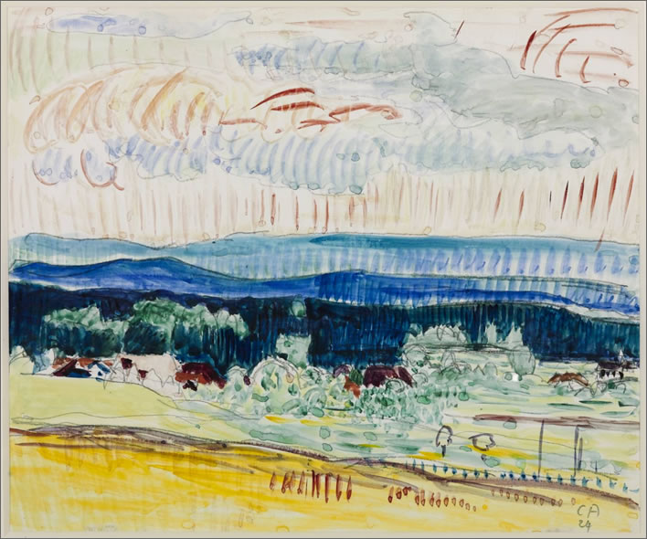 Cuno Amiet, Landscape with the Jura Mountains, 1924