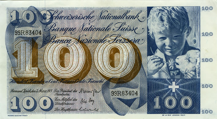 Pierre Gauchat Swiss series 5 banknote designs: 100fr Saint Martin A294.302_recto_708x388