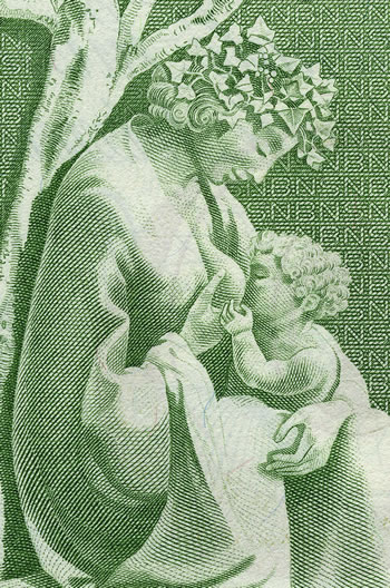 Pierre Gauchat Swiss series 5 banknote designs: 50fr Apple Harvest (detail) B293.306_verso_1_350x528